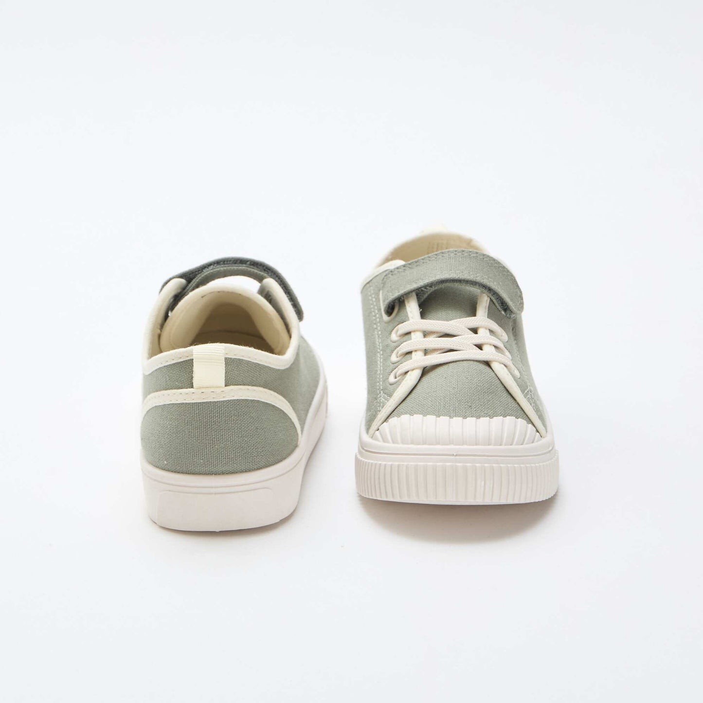 Canvas Sneakers with Hook-and-Loop Fastening GREEN