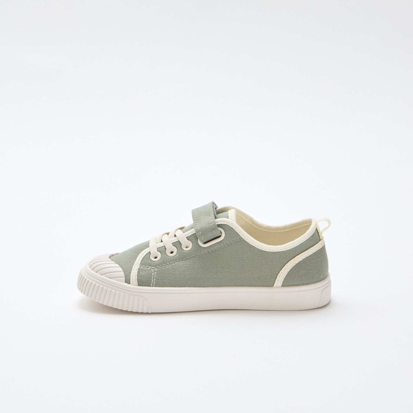 Canvas Sneakers with Hook-and-Loop Fastening GREEN