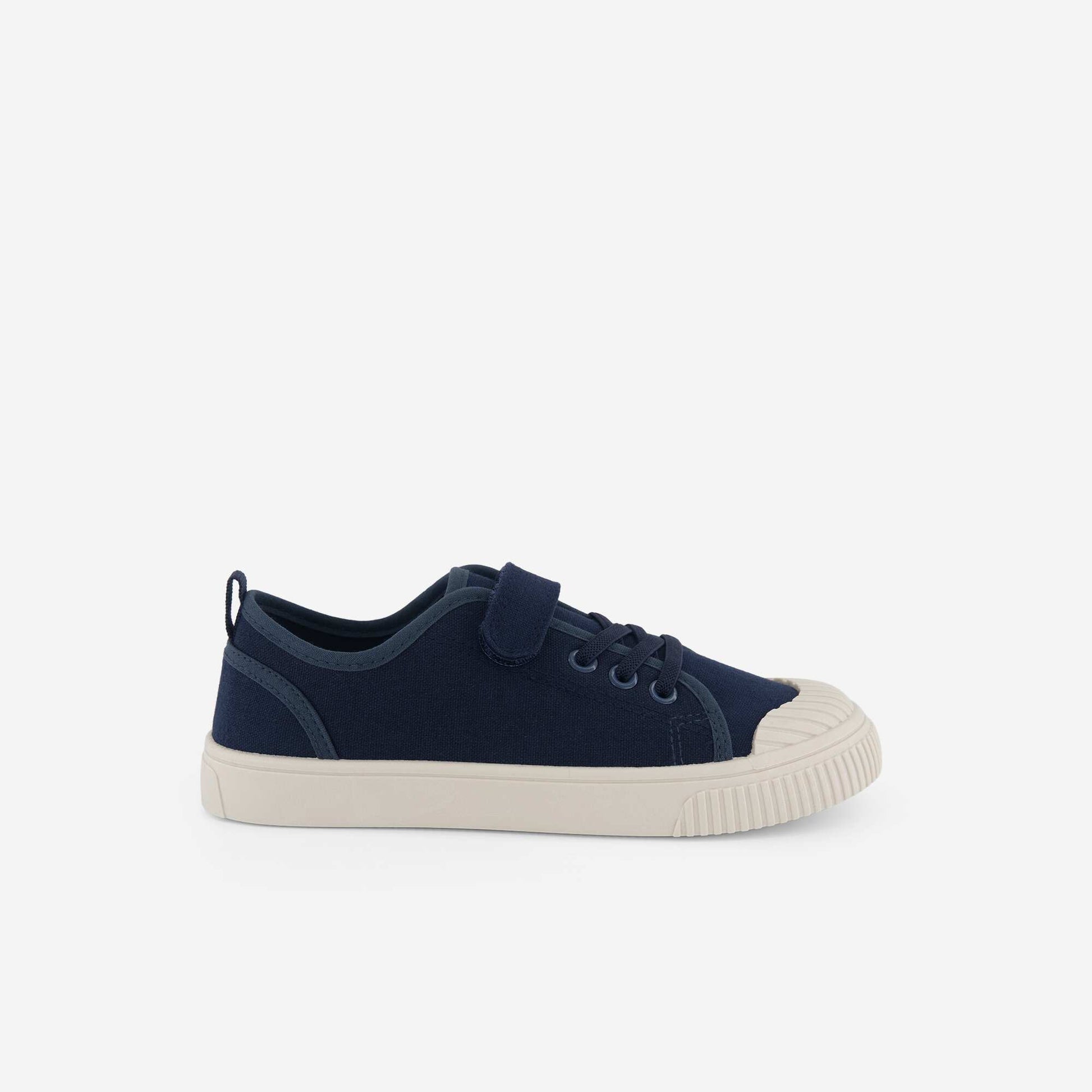 Canvas trainers with hook-and-loop straps BLUE
