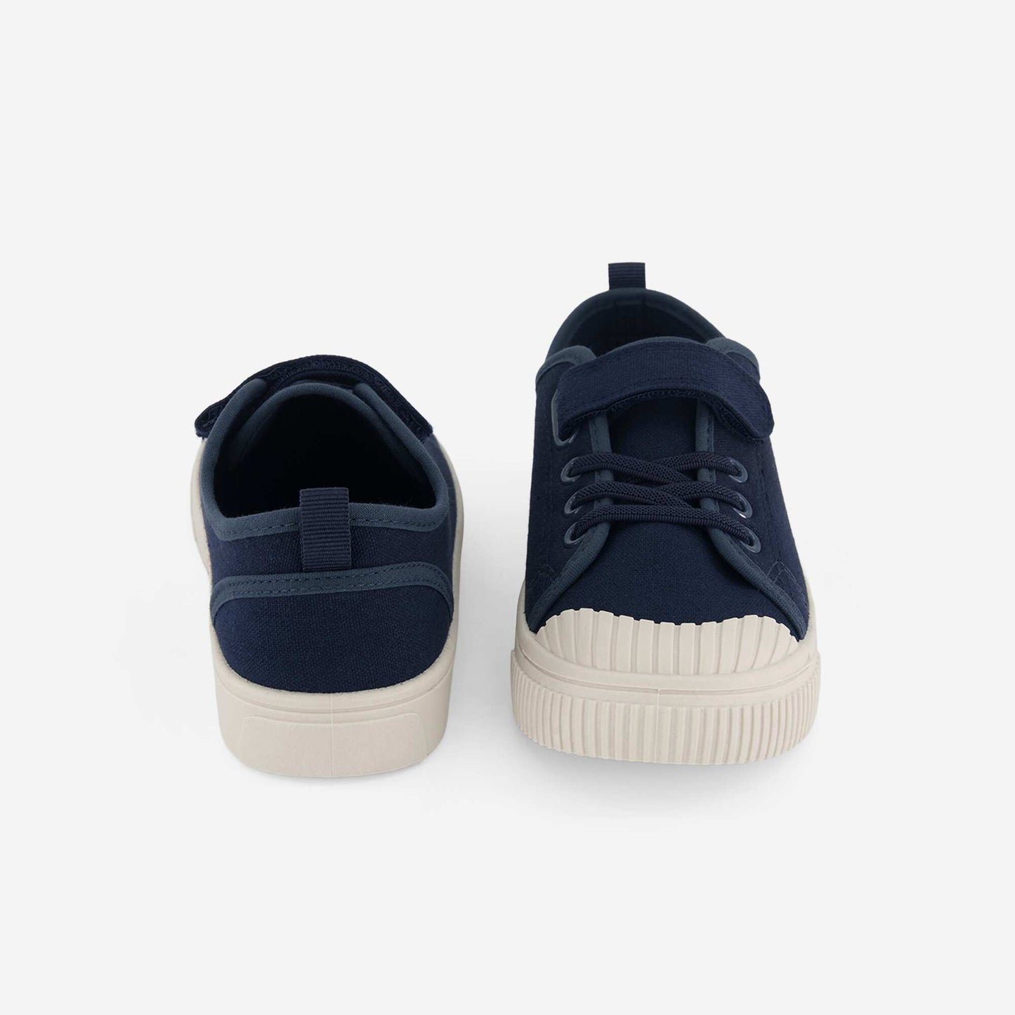 Canvas trainers with hook-and-loop straps BLUE