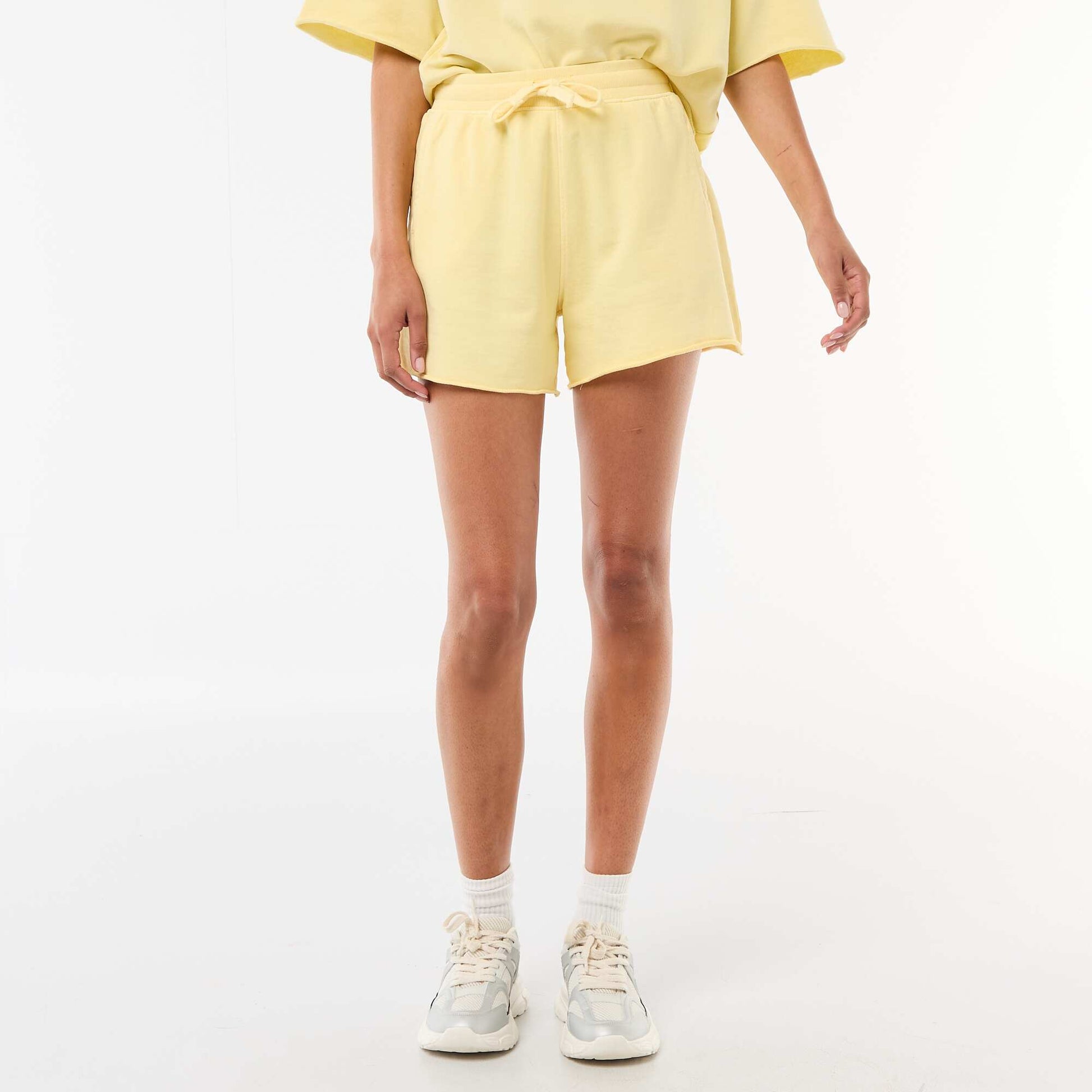 Plain French Terry Shorts YELLOW