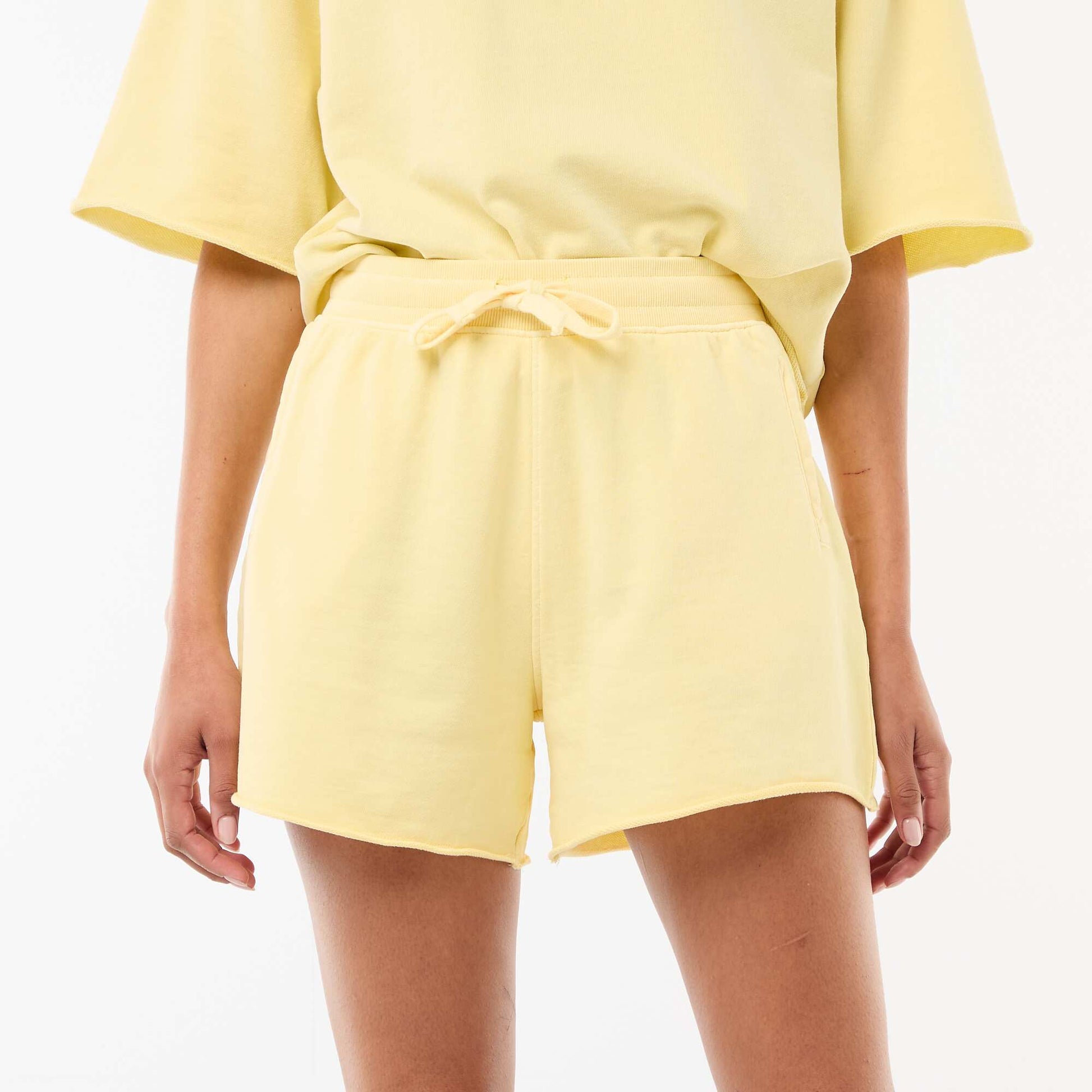 Plain French Terry Shorts YELLOW