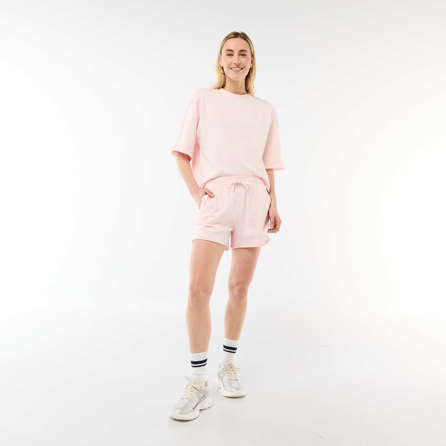 Plain French Terry Shorts PINK