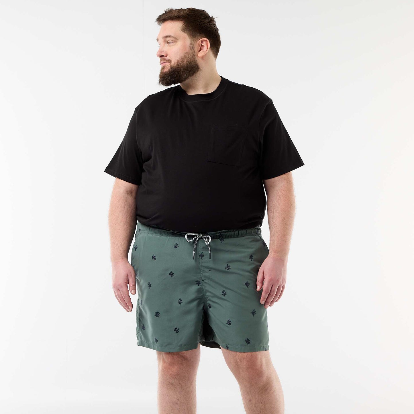 Patterned Swim Shorts GREEN