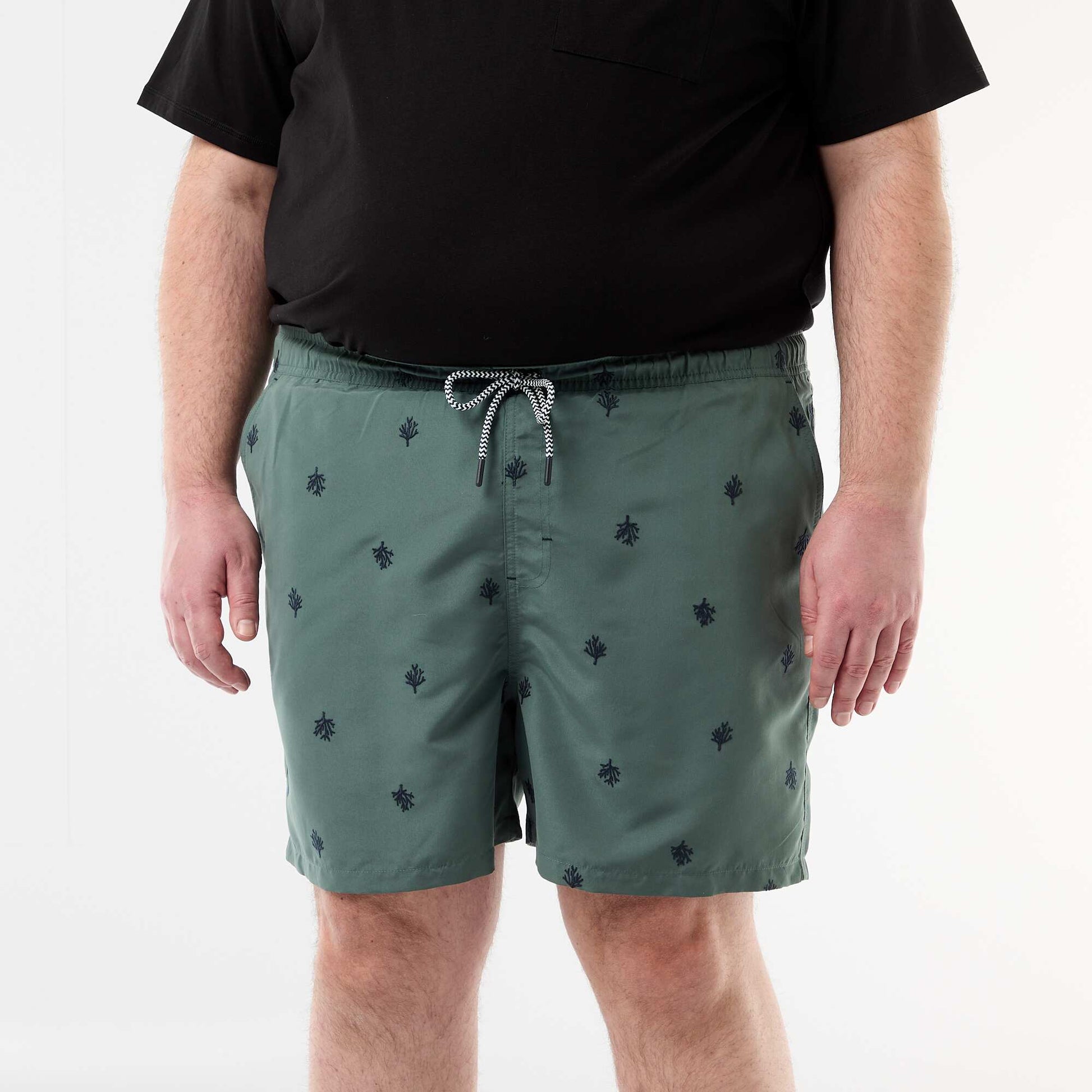 Patterned Swim Shorts GREEN