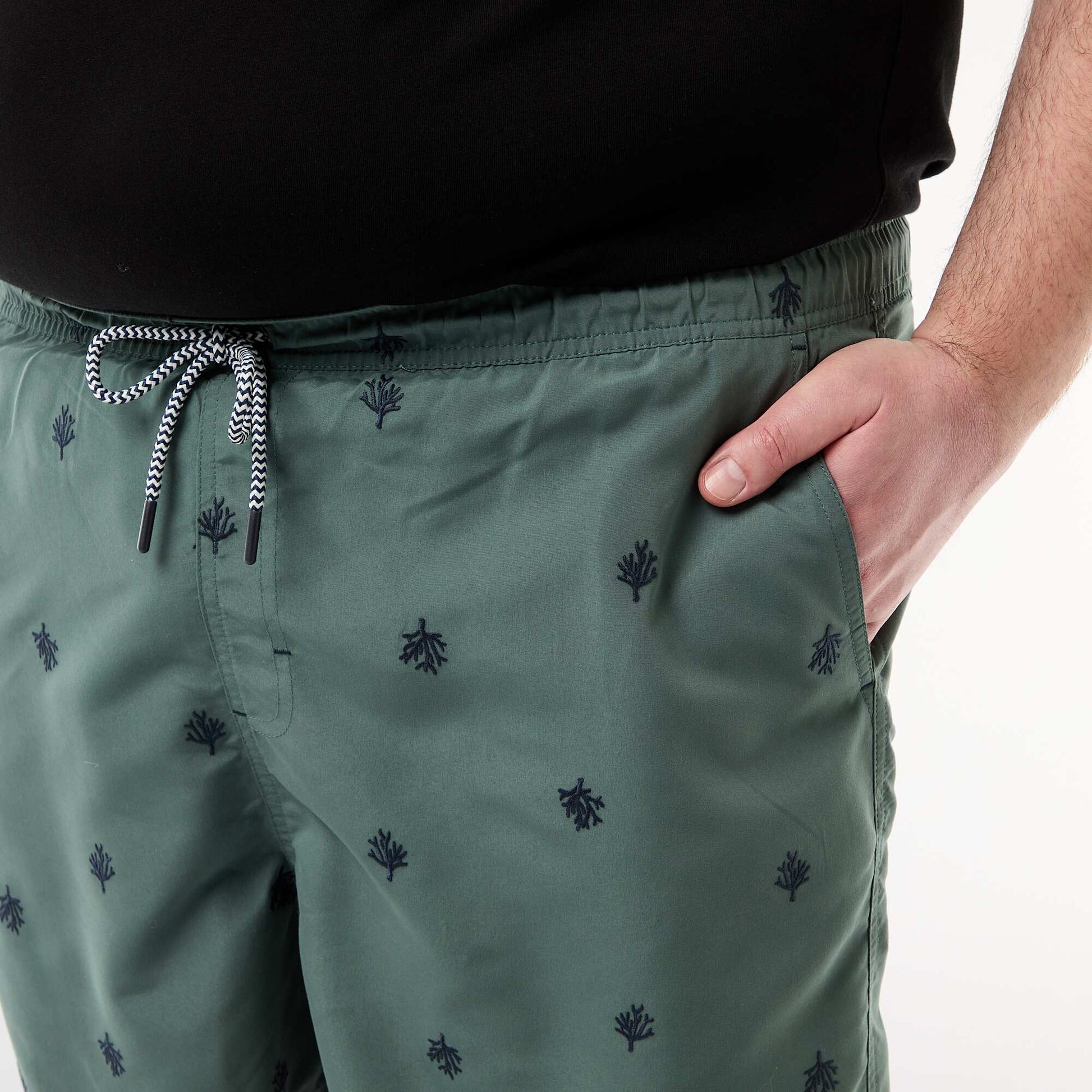 Patterned Swim Shorts GREEN