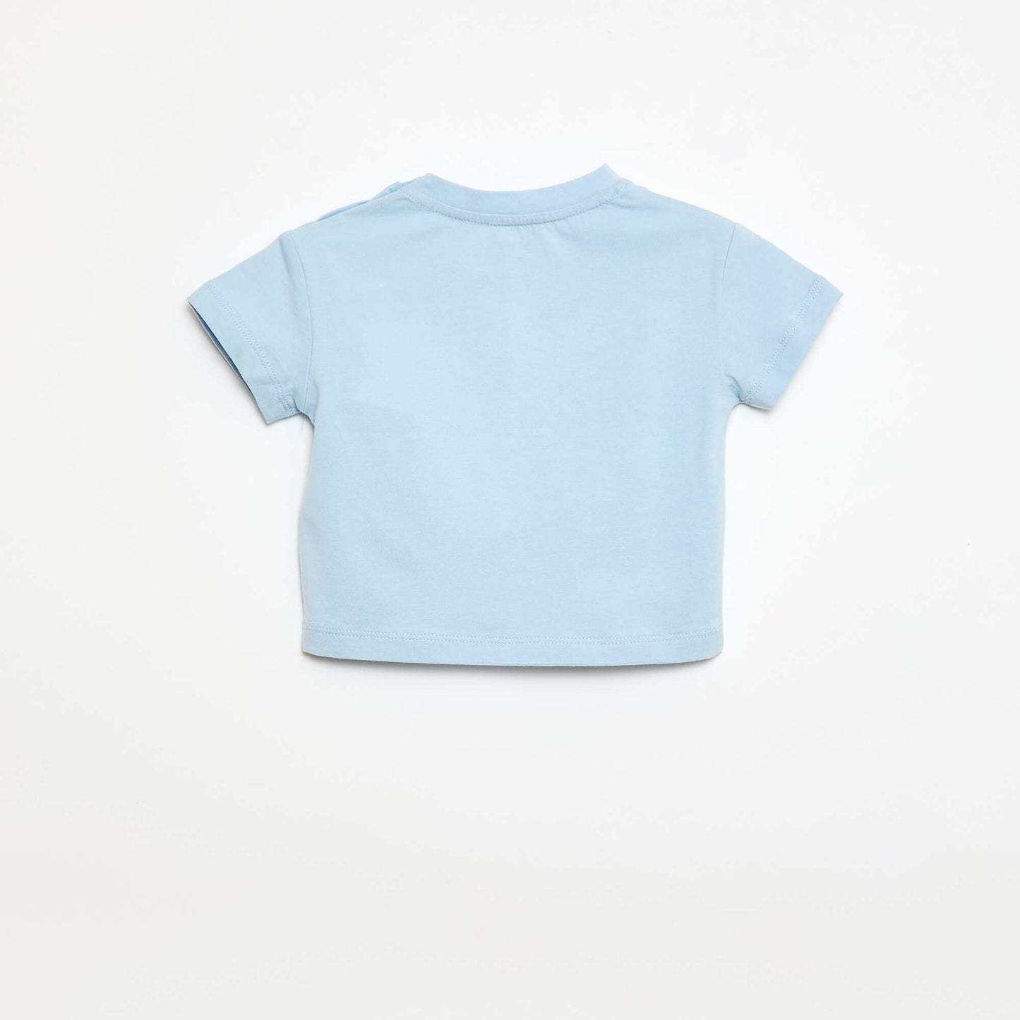 Short-Sleeve Jersey T-Shirt with Decorative Knots BLUE