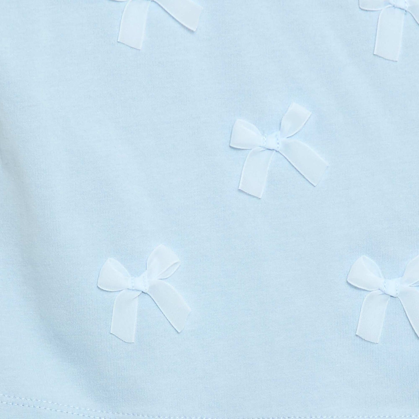 Short-Sleeve Jersey T-Shirt with Decorative Knots BLUE
