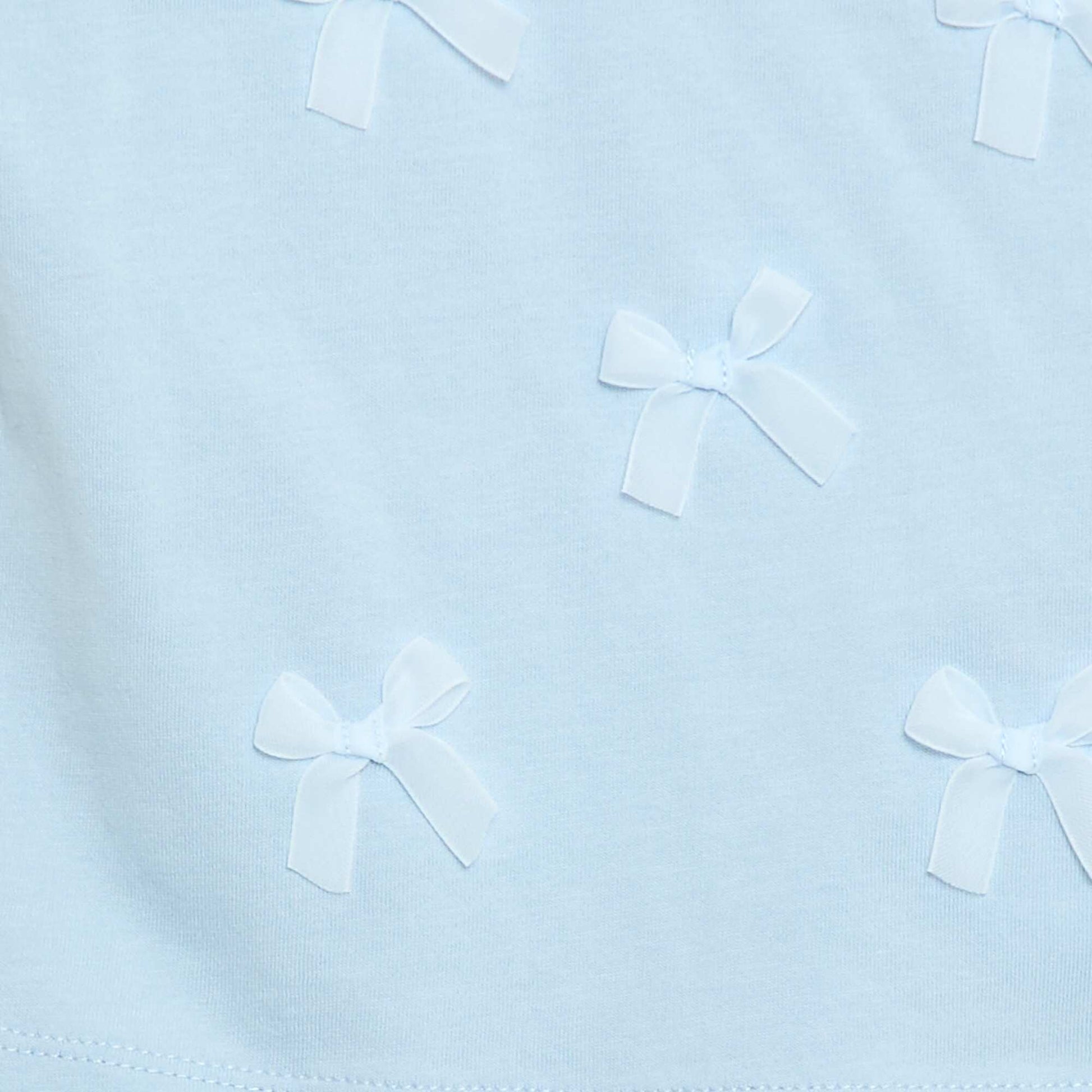 Short-Sleeve Jersey T-Shirt with Decorative Knots BLUE