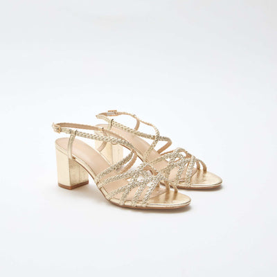 Gold Heeled Occasion Sandals YELLOW