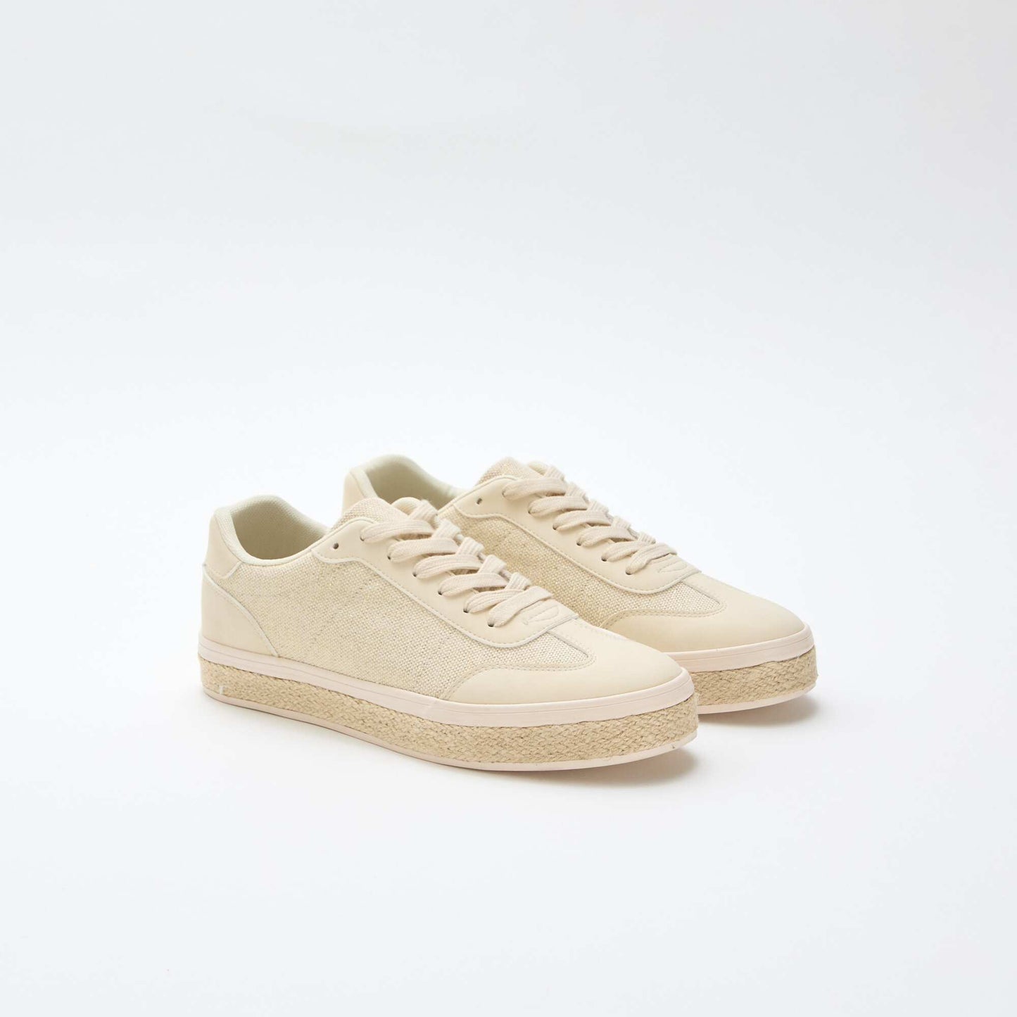 Two-Tone Sneakers with Espadrille Sole YELLOW