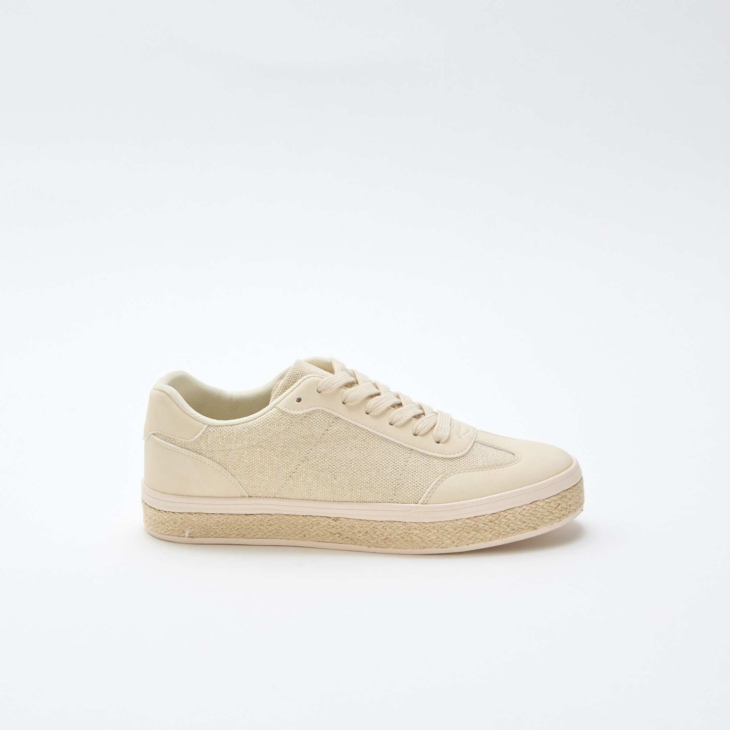 Two-Tone Sneakers with Espadrille Sole YELLOW