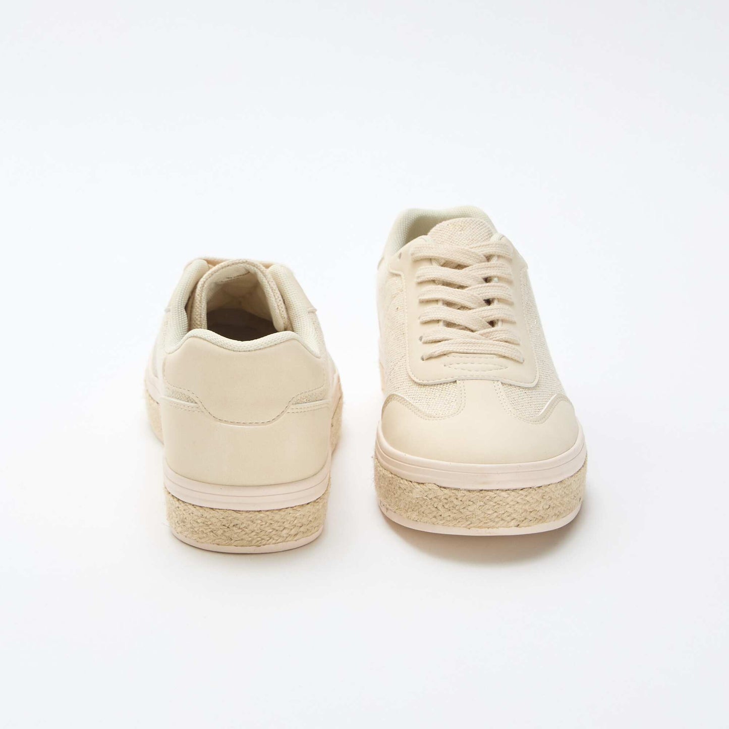 Two-Tone Sneakers with Espadrille Sole YELLOW