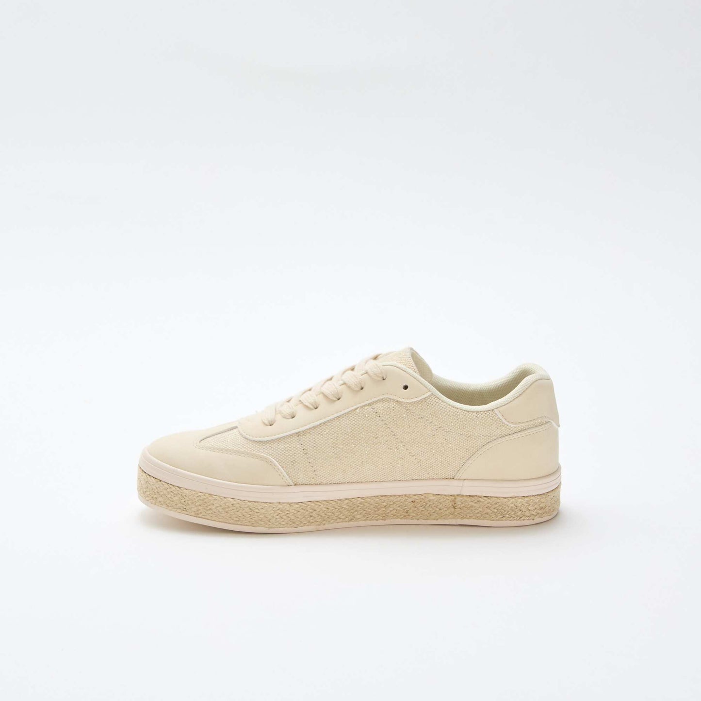Two-Tone Sneakers with Espadrille Sole YELLOW