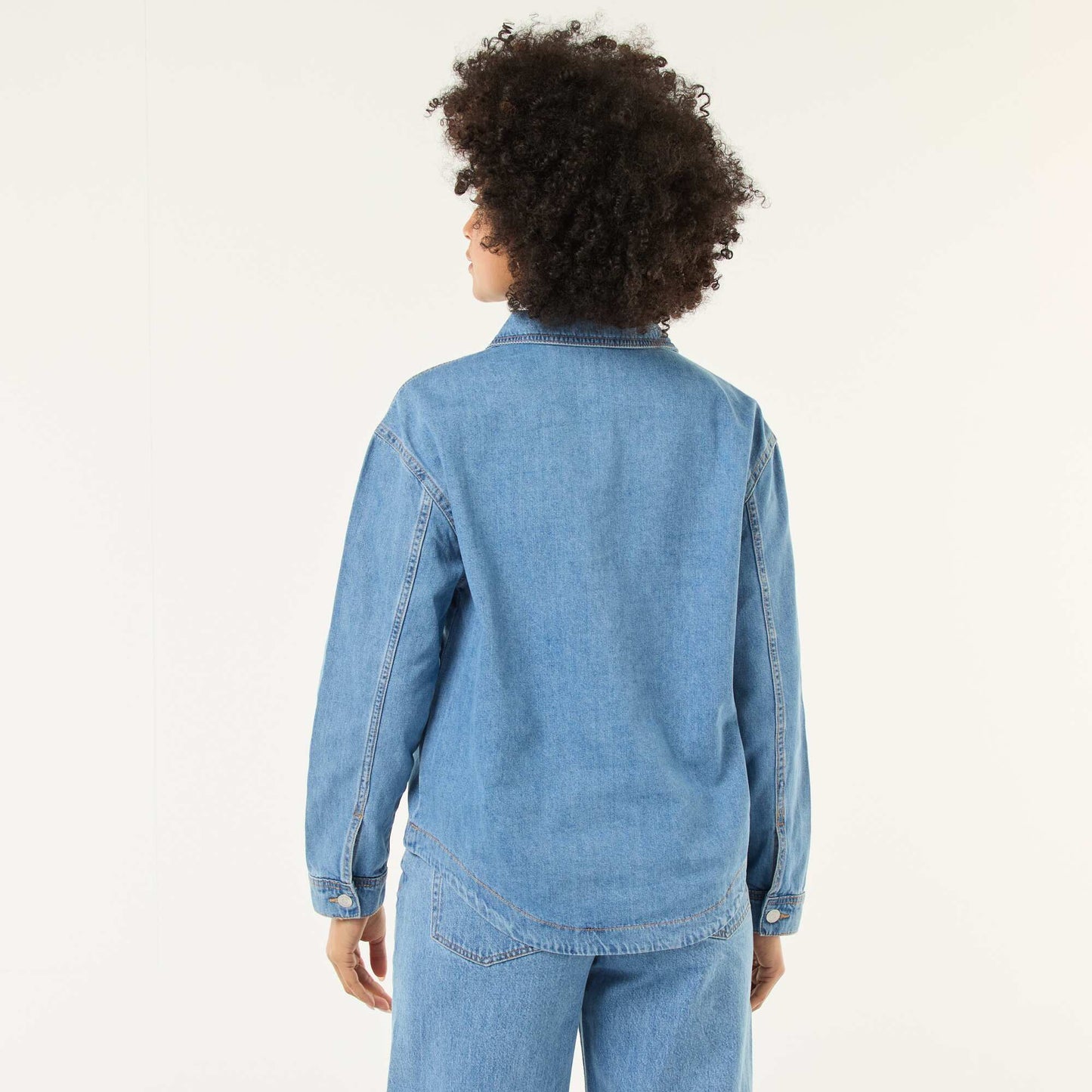 Long-Sleeved Denim Shirt BLUE