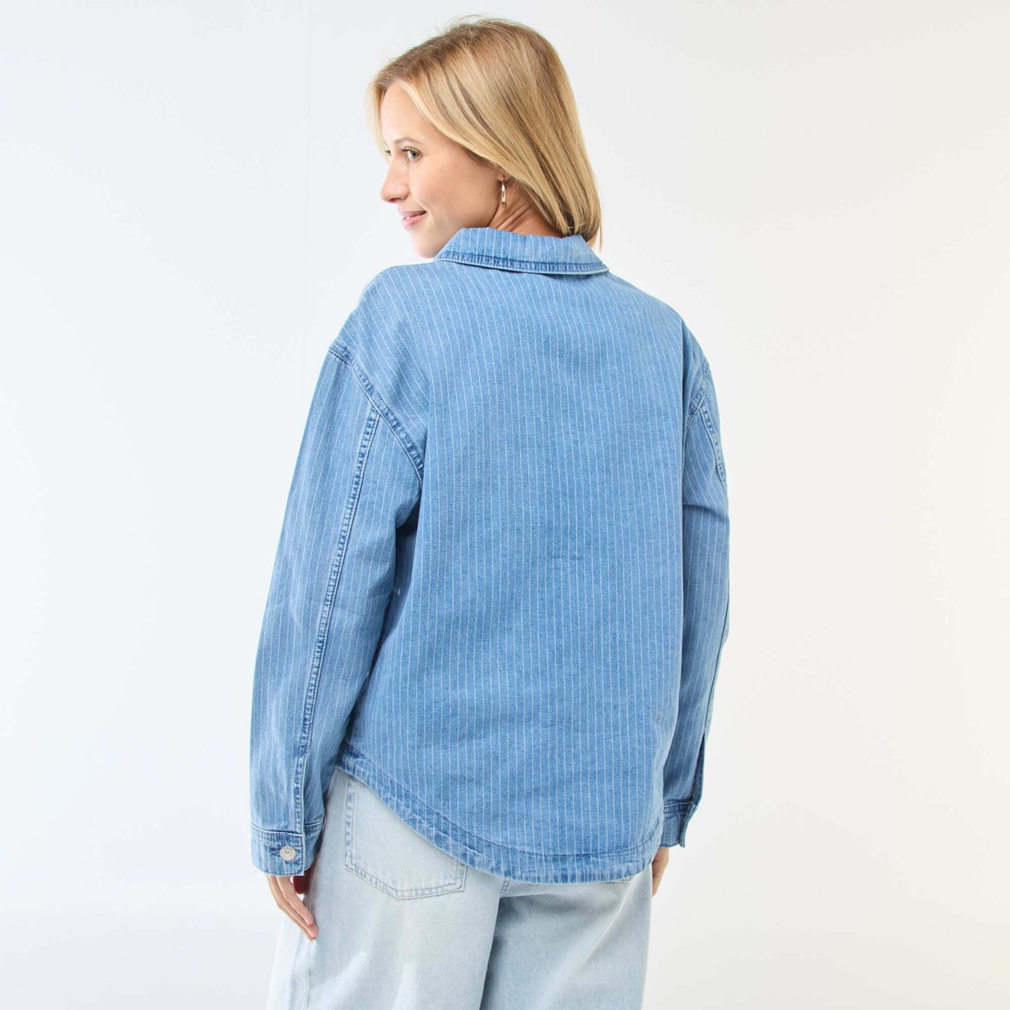 Long-Sleeved Denim Shirt BLUE