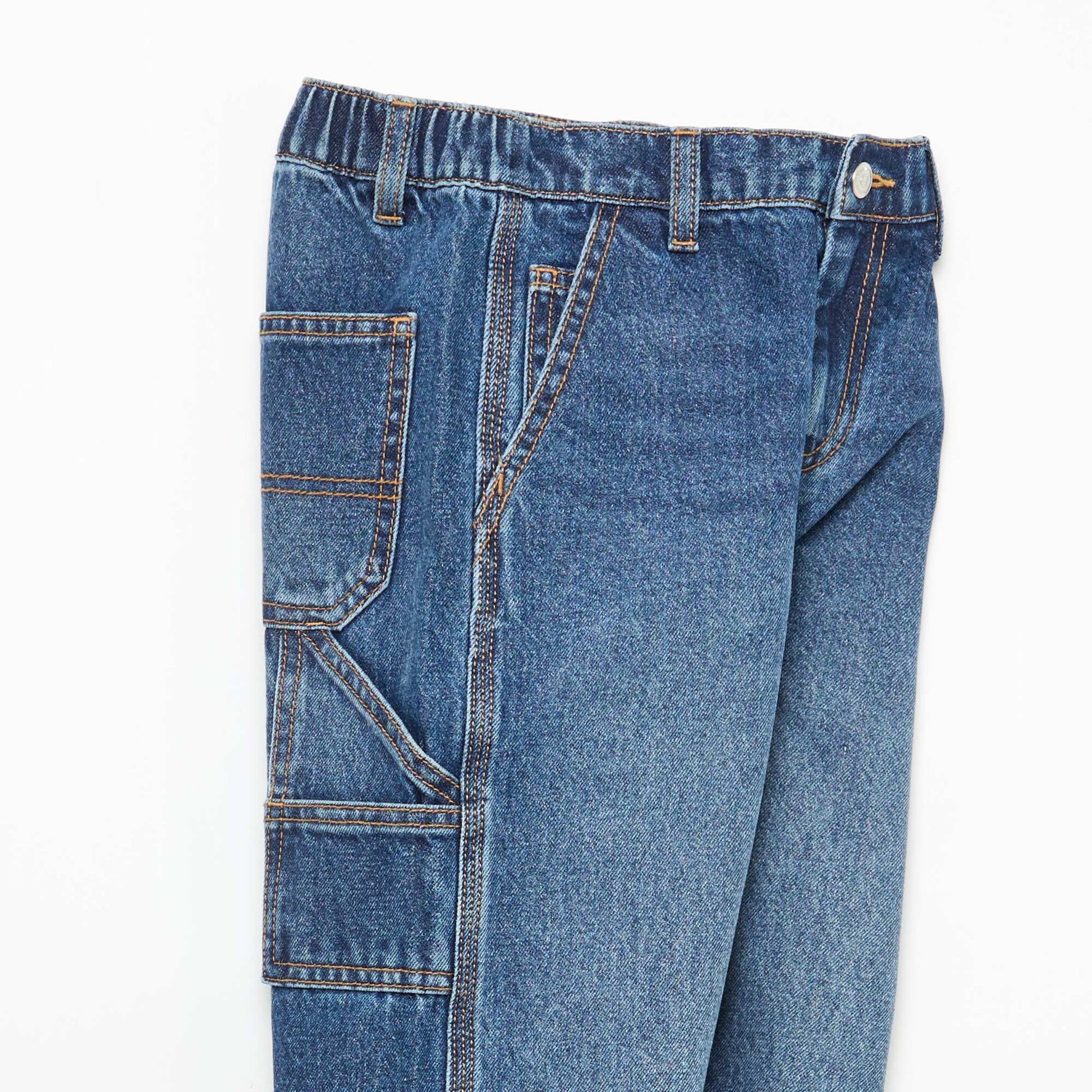Loose Jeans with Large Pockets BLUE