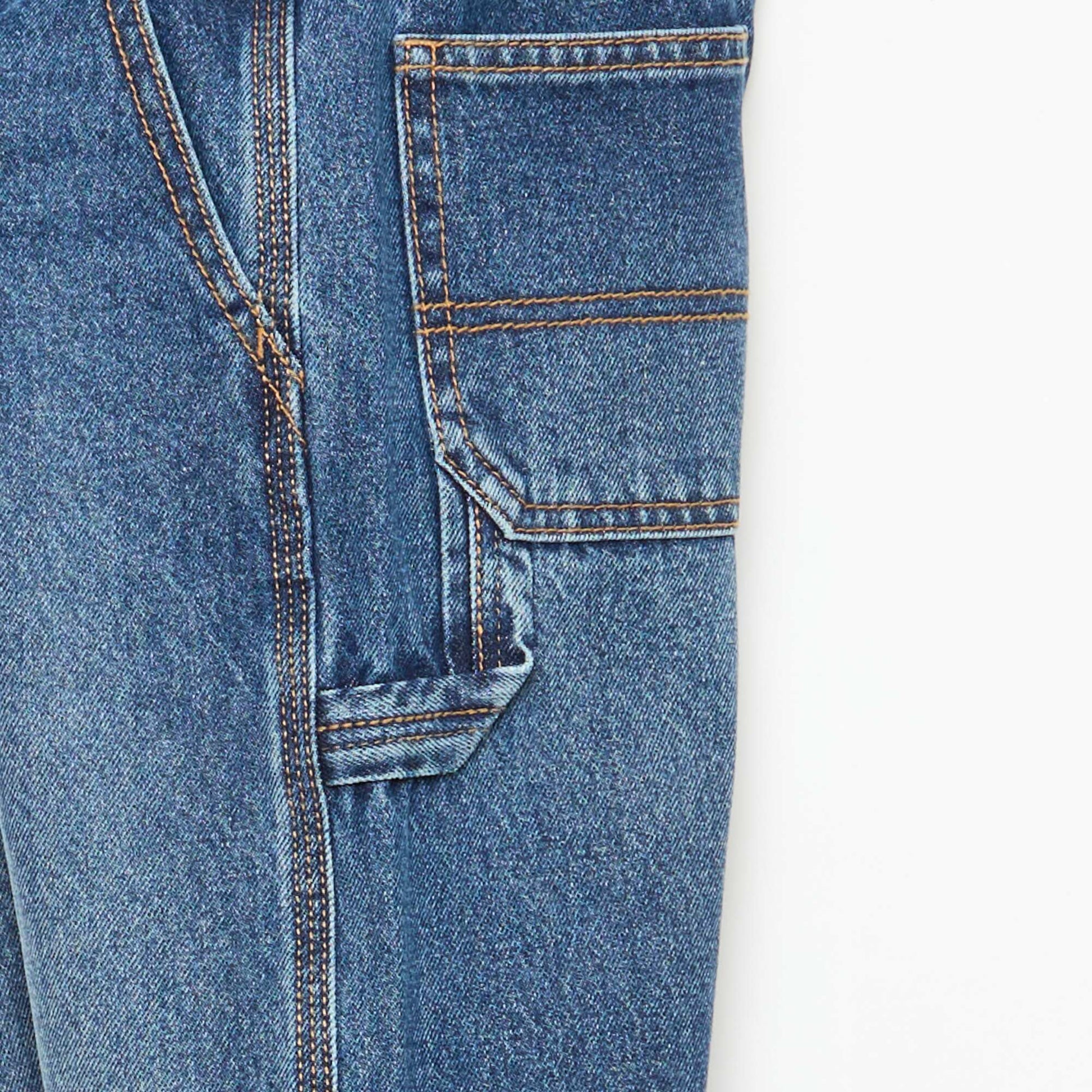 Loose Jeans with Large Pockets BLUE