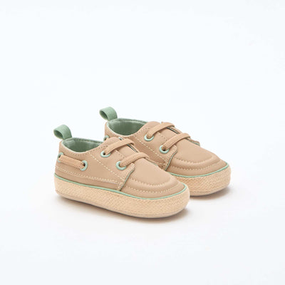 Faux Leather Boat Shoes BEIGE
