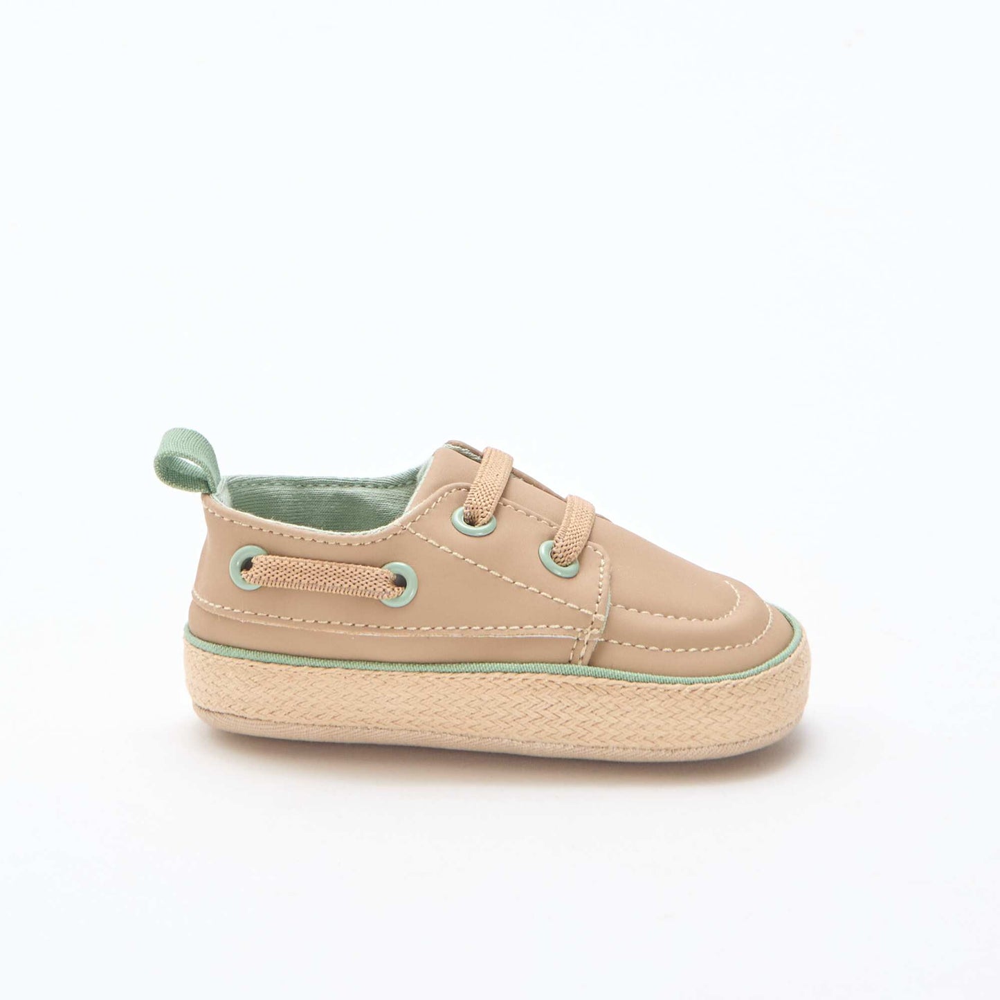 Faux Leather Boat Shoes BEIGE