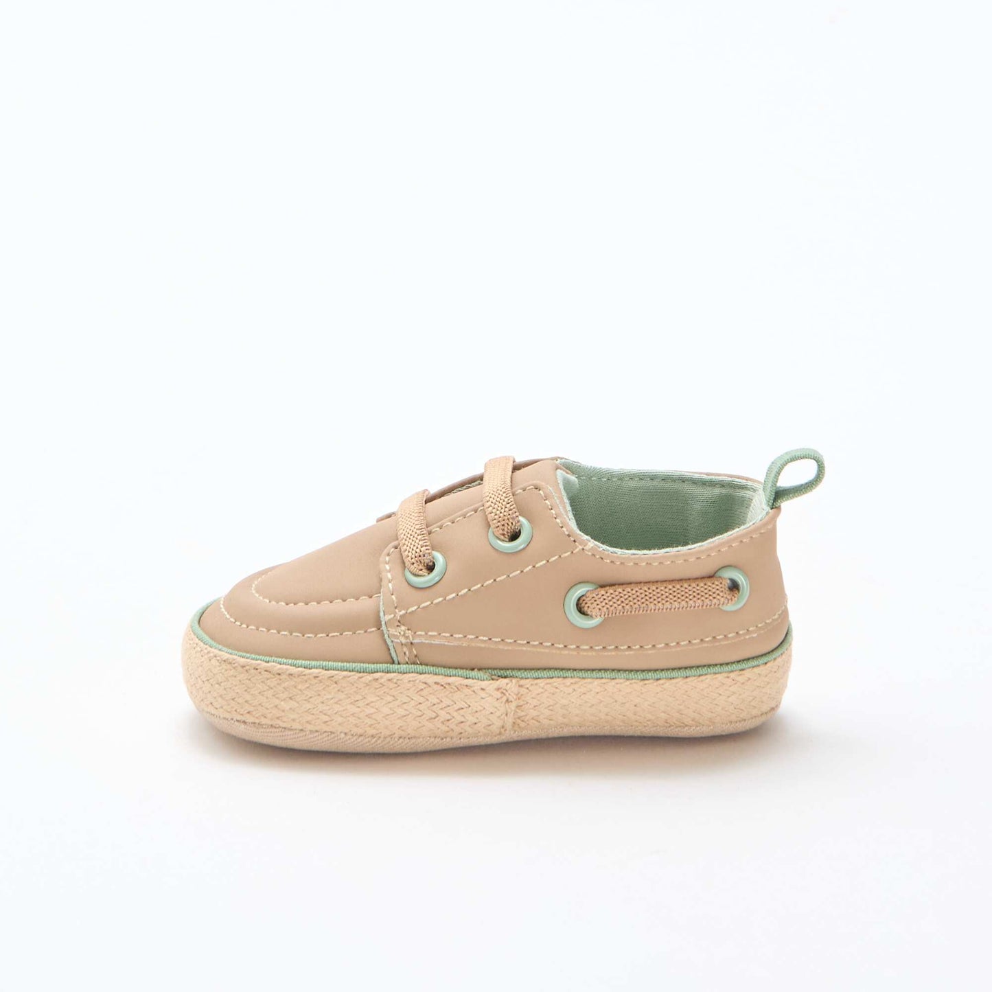 Faux Leather Boat Shoes BEIGE