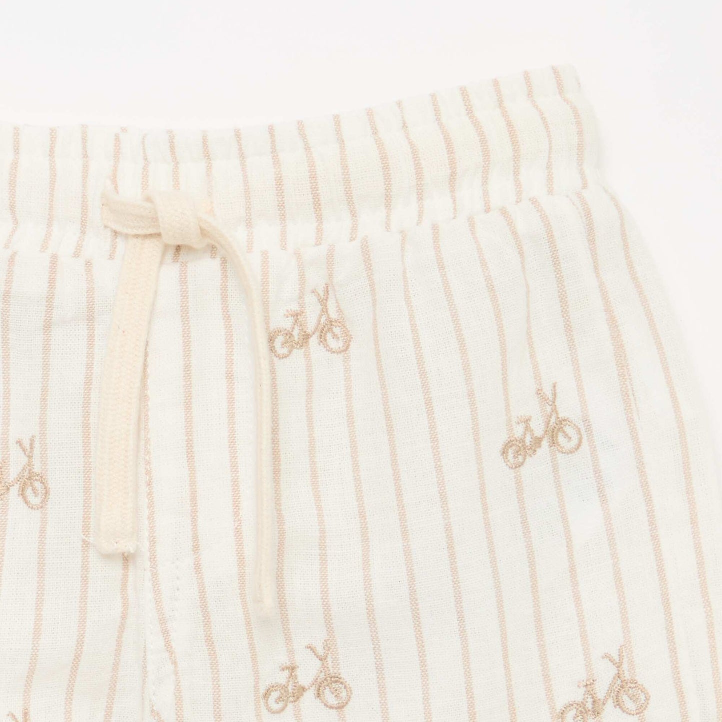 Striped Linen-Blend Shorts BEIGE