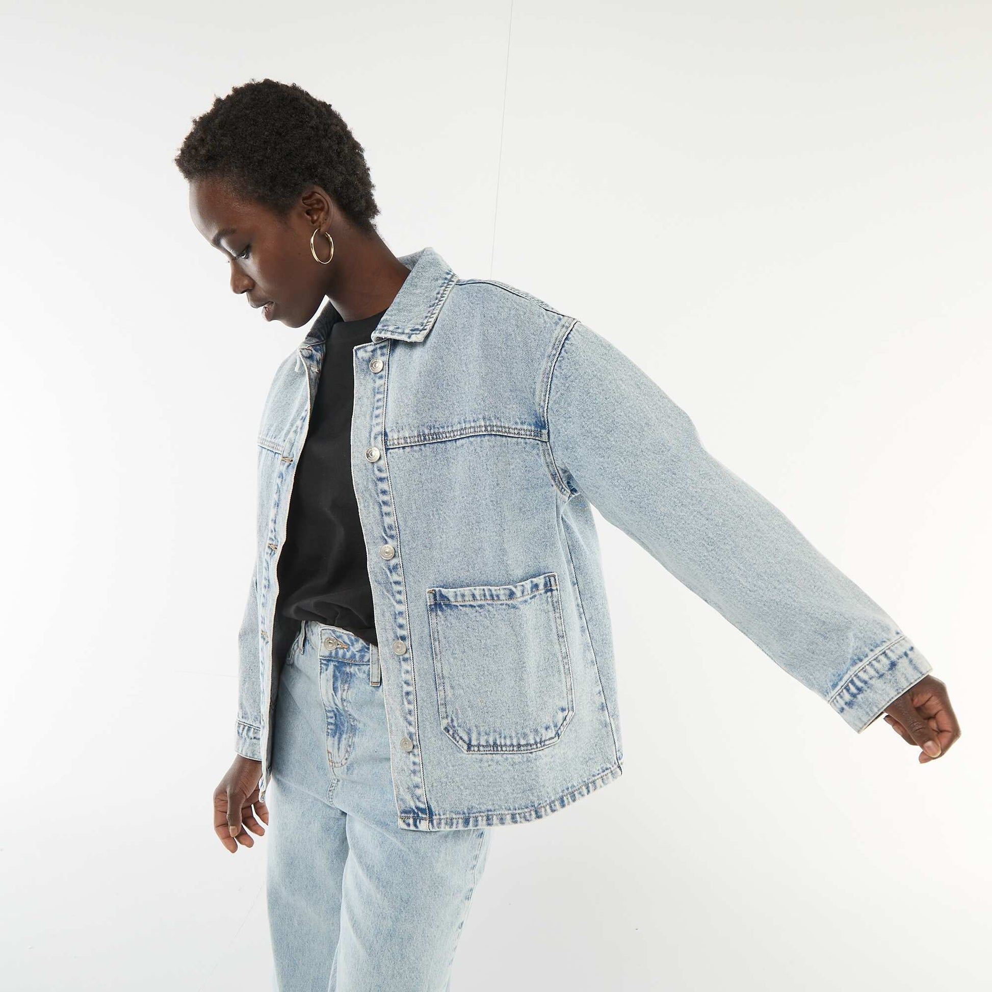 Patch Pocket Denim Jacket BLUE
