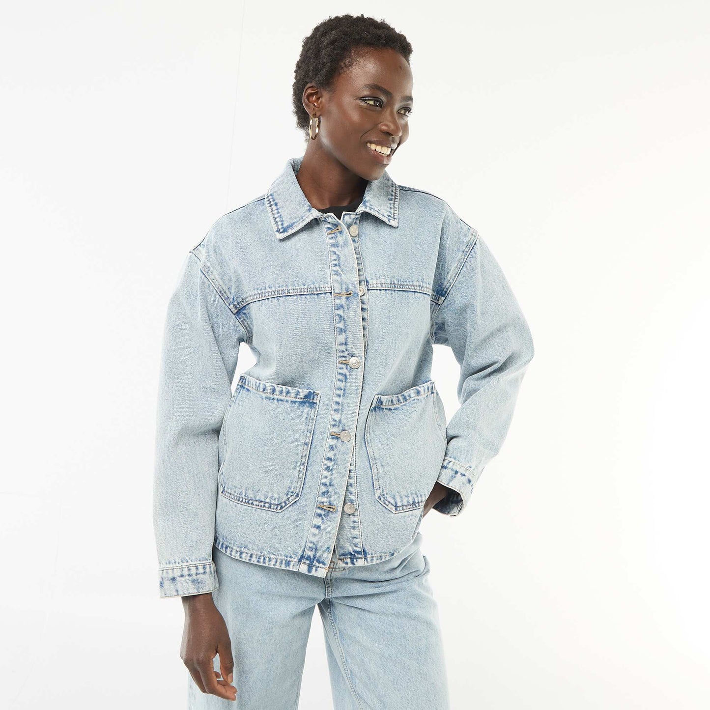 Patch Pocket Denim Jacket BLUE