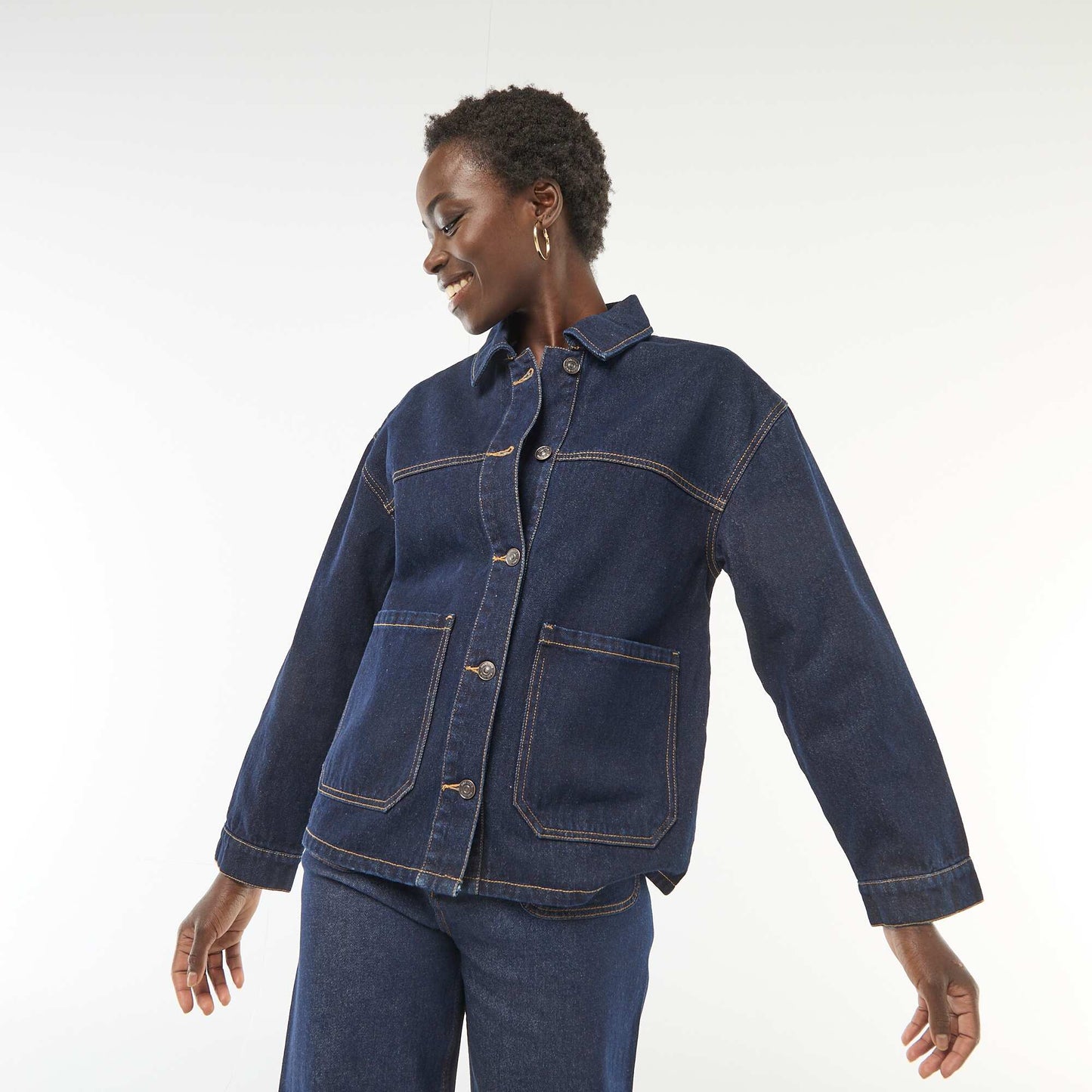 Patch Pocket Denim Jacket BLUE