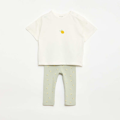 2-Piece T-shirt and Leggings Set YELLOW