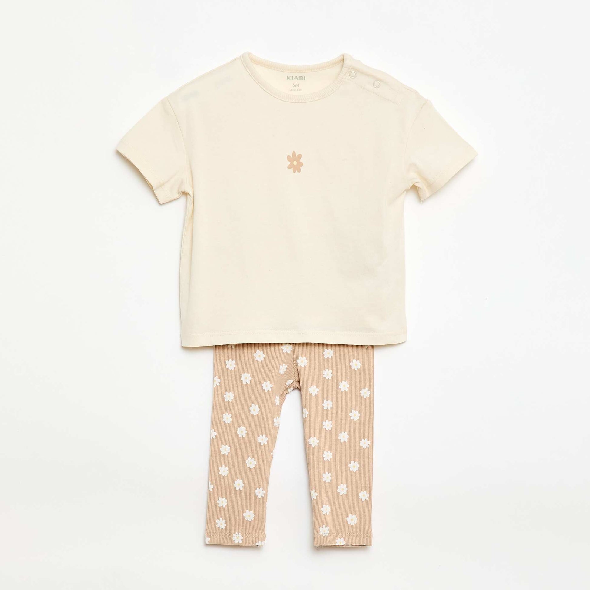 2-Piece T-Shirt + Leggings Set BEIGE