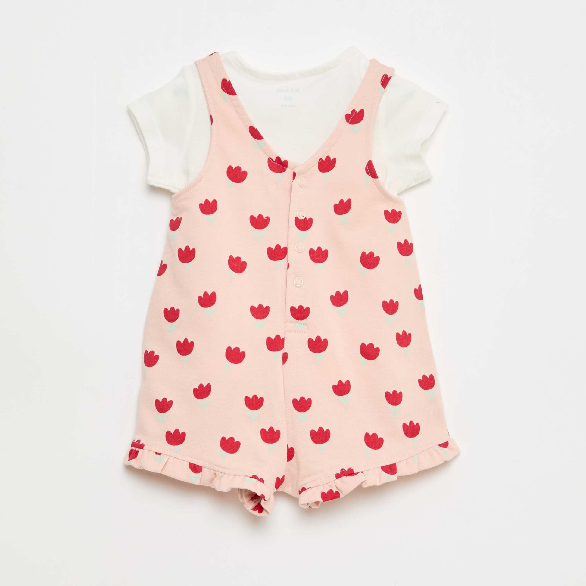 2-Piece T-shirt + Romper Set PINK
