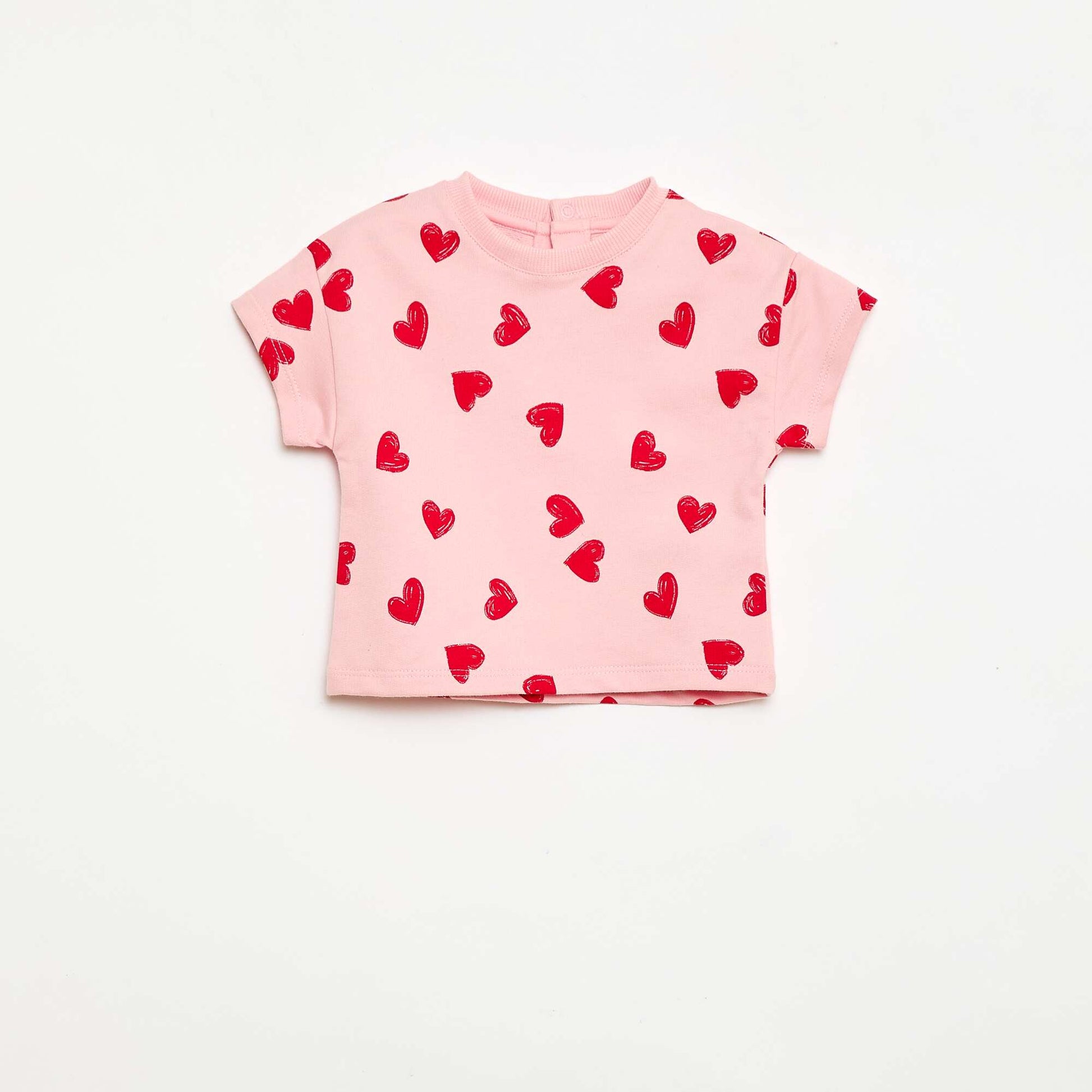 Printed 2-piece short and T-shirt set PINK