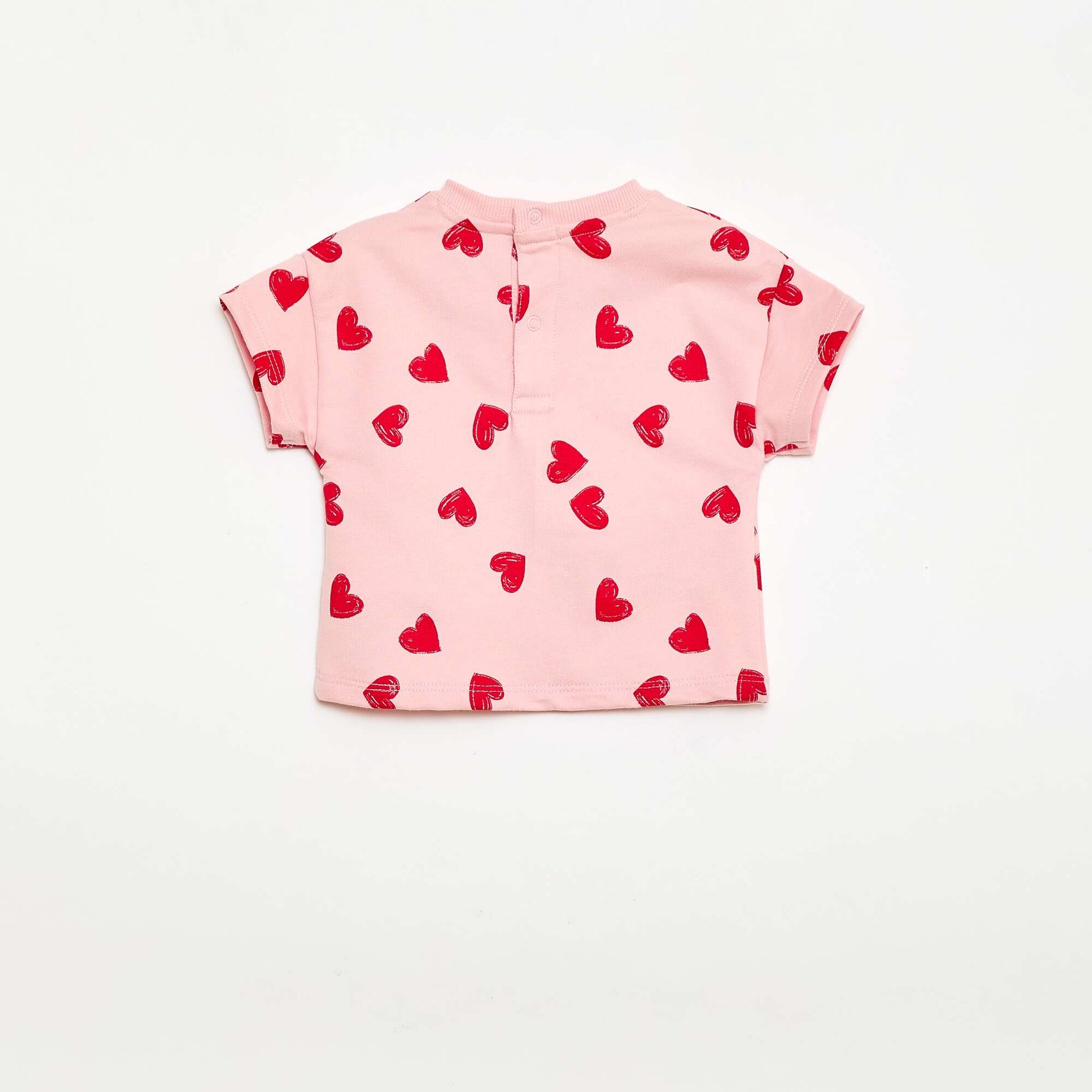 Printed 2-piece short and T-shirt set PINK