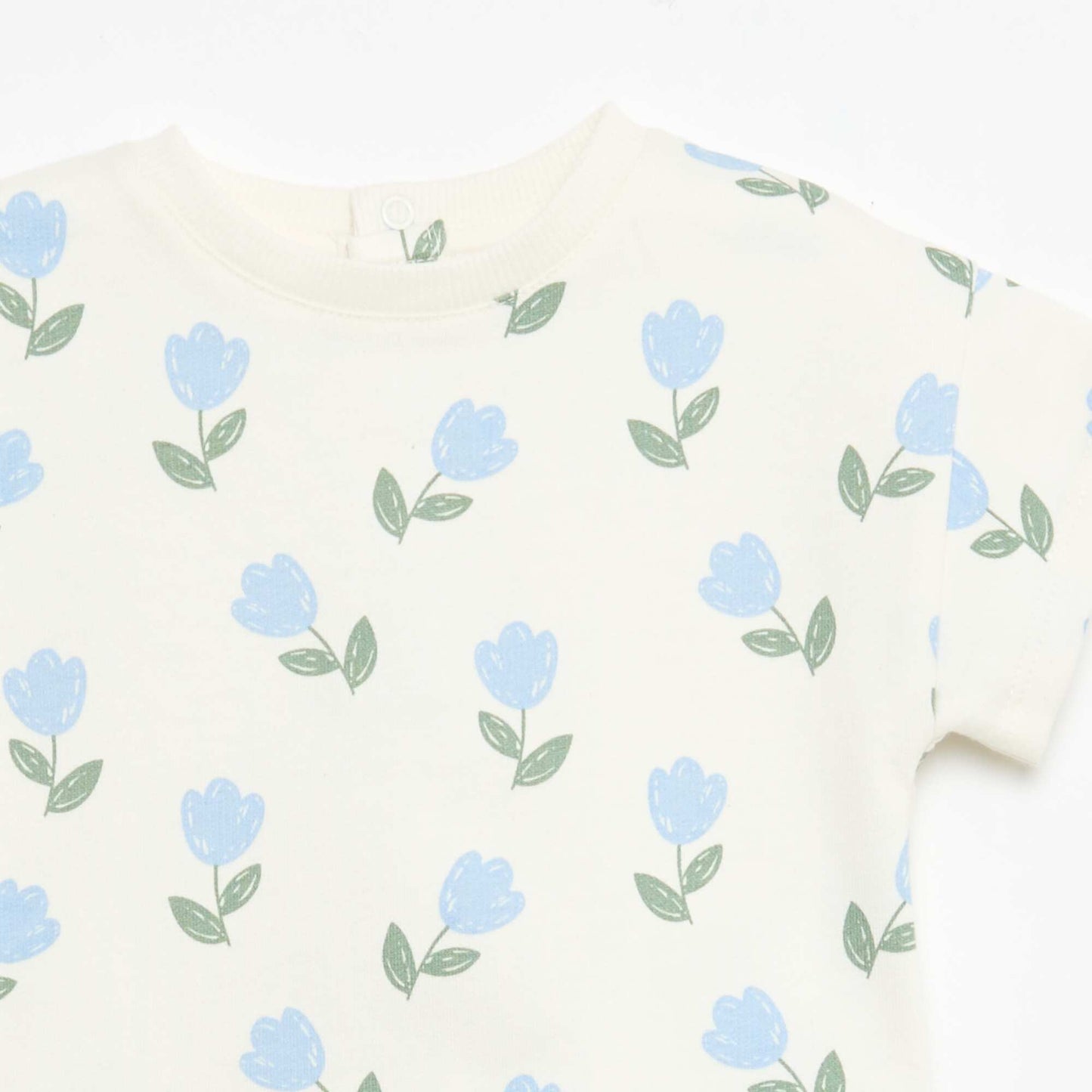 Printed 2-piece short and T-shirt set WHITE