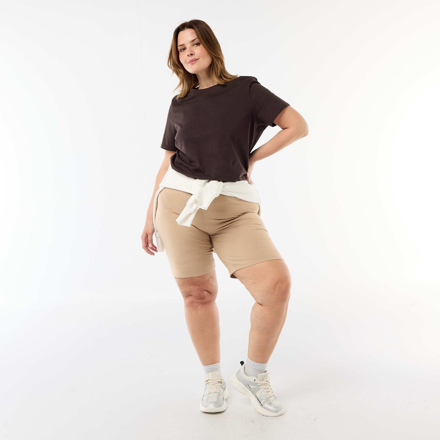Plain Cycling Shorts BEIGE