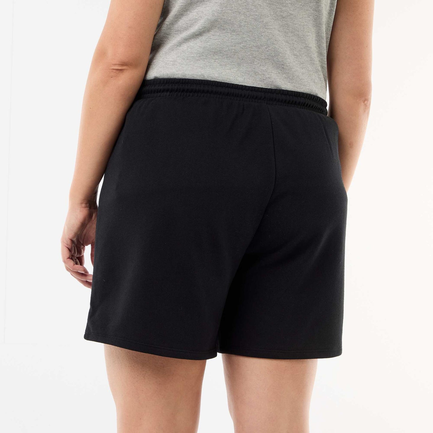 Solid Light Fleece Shorts BLACK