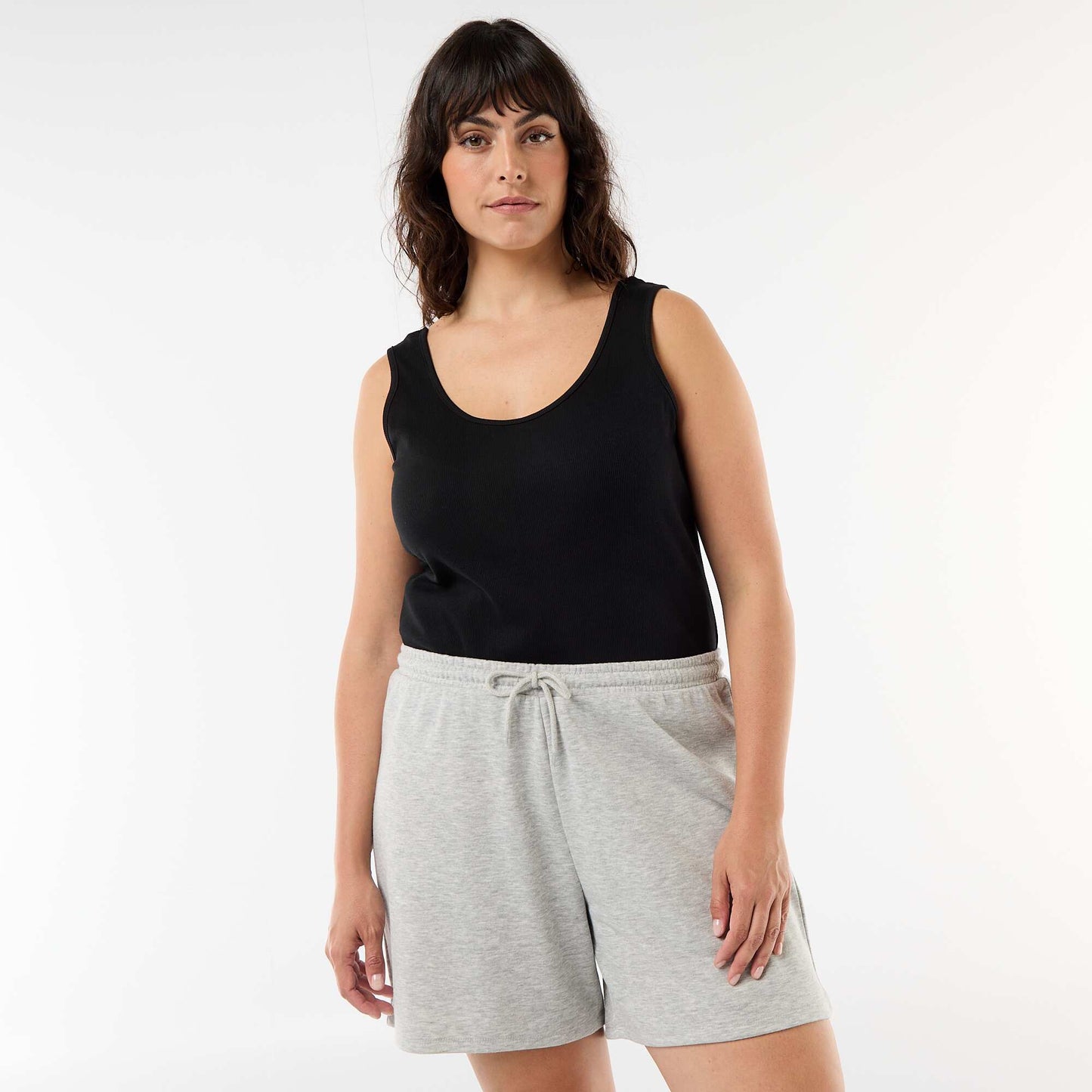 Solid Light Fleece Shorts GREY