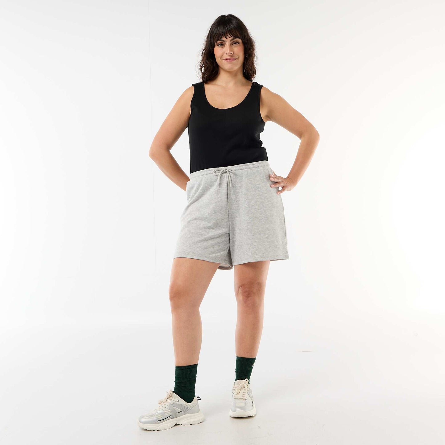 Solid Light Fleece Shorts GREY
