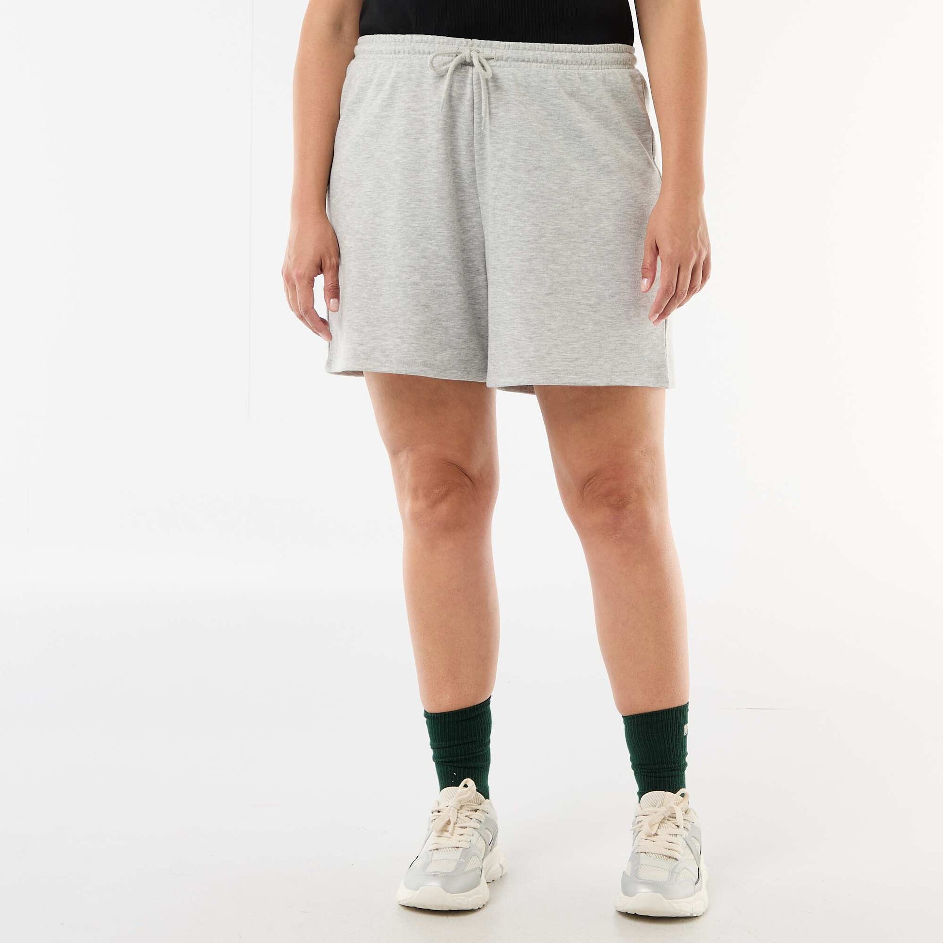 Solid Light Fleece Shorts GREY