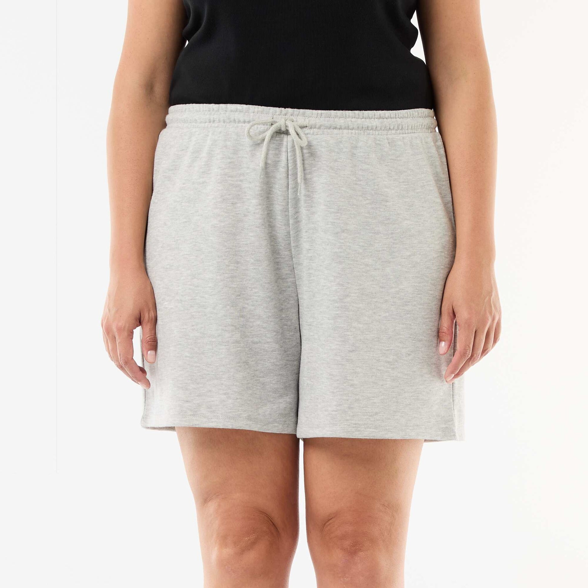 Solid Light Fleece Shorts GREY