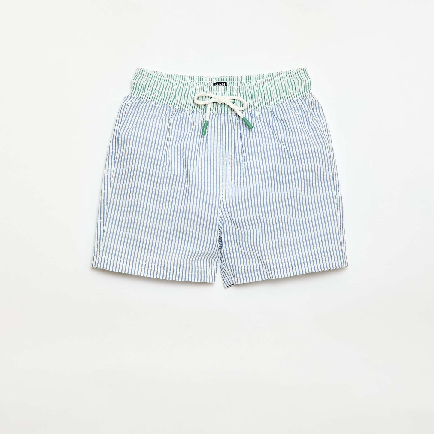 Striped Swim Shorts with Drawstrings BLUE