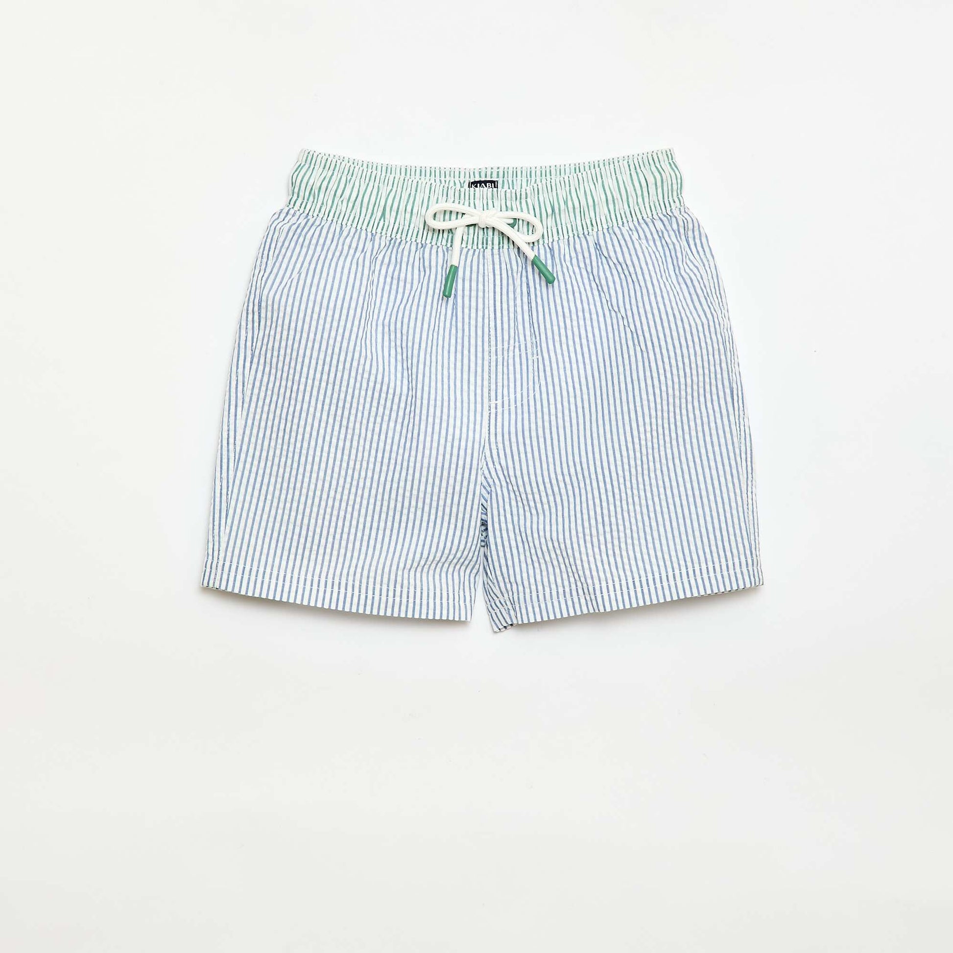 Striped Swim Shorts with Drawstrings BLUE
