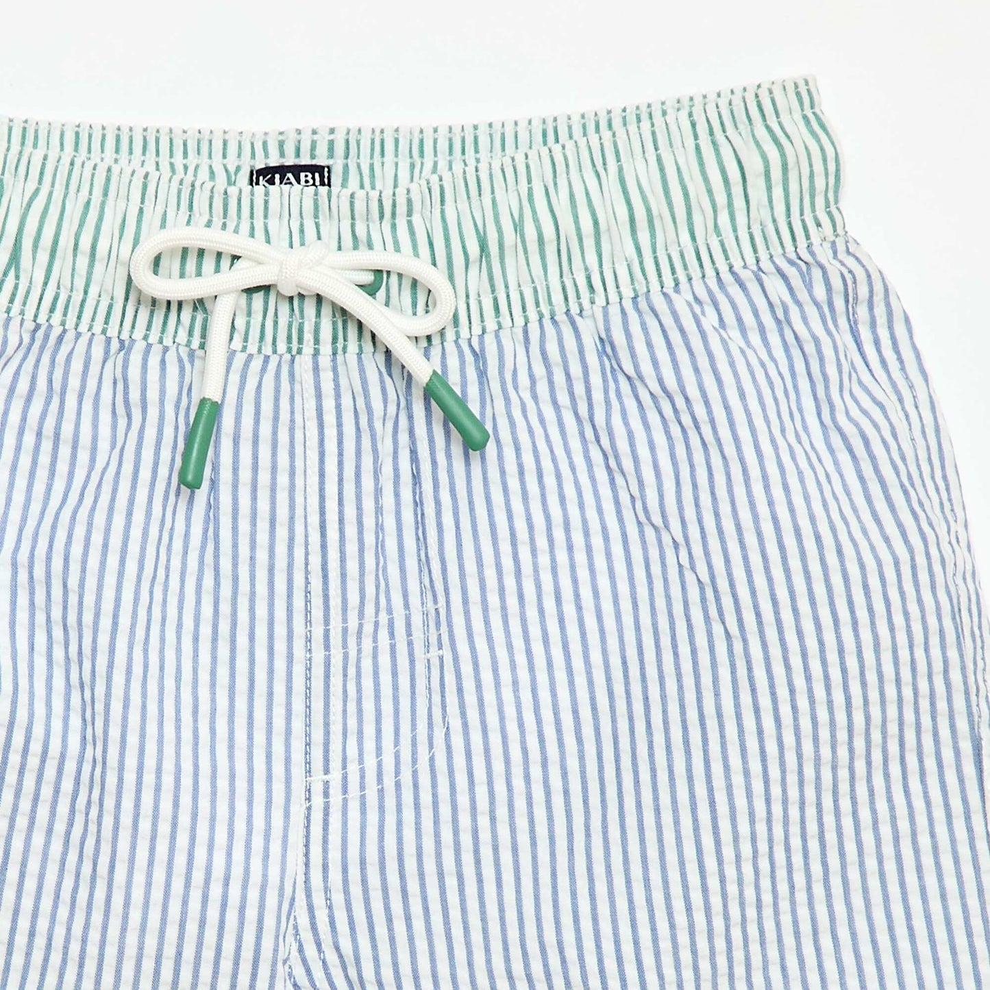 Striped Swim Shorts with Drawstrings BLUE