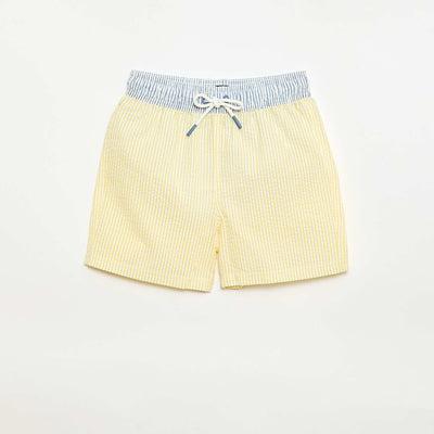 Striped Swim Shorts with Drawstrings YELLOW