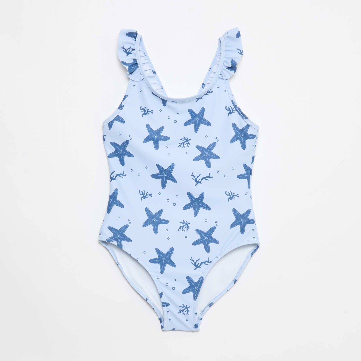 All-Over Tropical Print Swimsuit BLUE