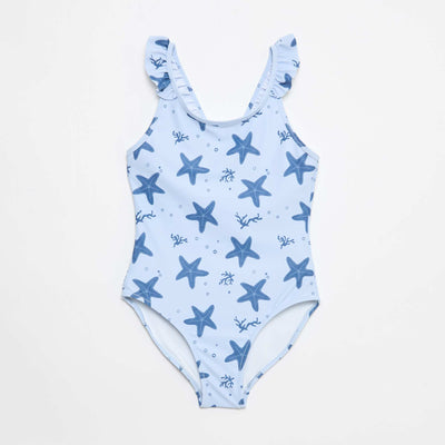 All-Over Tropical Print Swimsuit BLUE