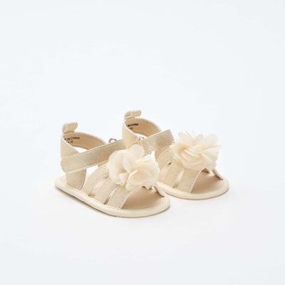 Gold Sandals with Flower YELLOW