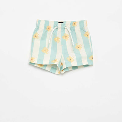 Patterned Swim Shorts BLUE