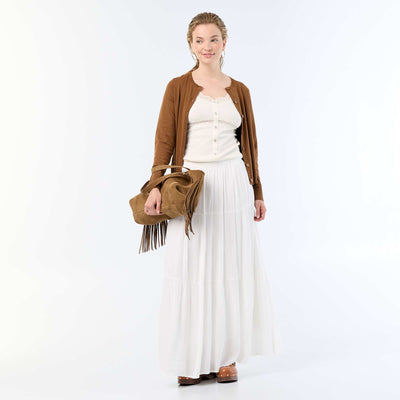Solid Tiered Skirt WHITE